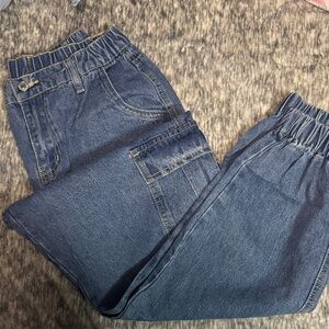 Blue Waistband cargo jeans